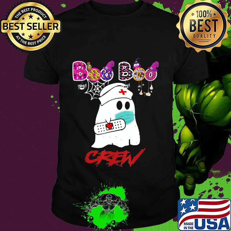 Boo Boo Crew Nurse Ghost Face Mask - Halloween Costume Gift T-Shirt
