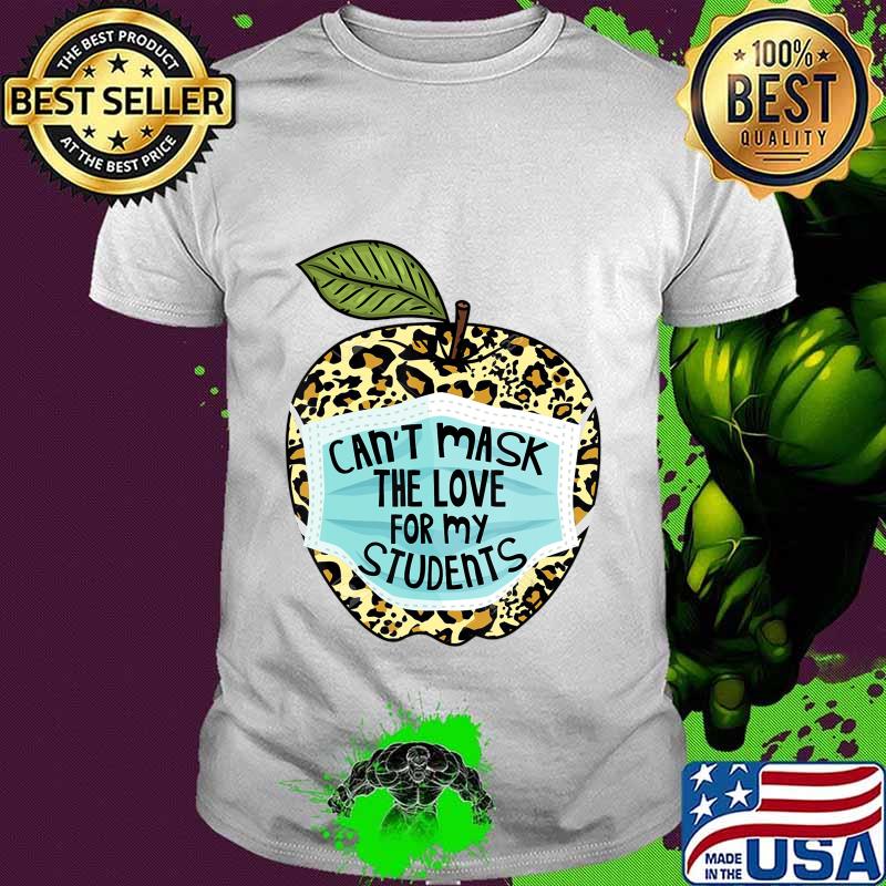 Can't Mask My Love Of Teaching Leopard Plaid Teacher Gift T-Shirt