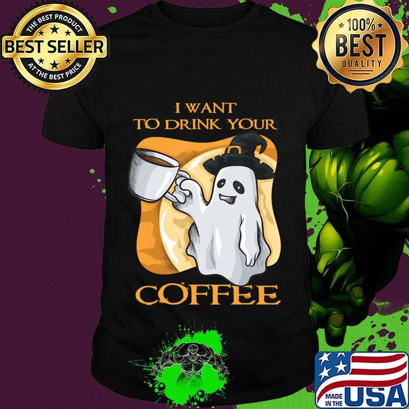 Coffee Halloween Funny Ghost Costume T-Shirt