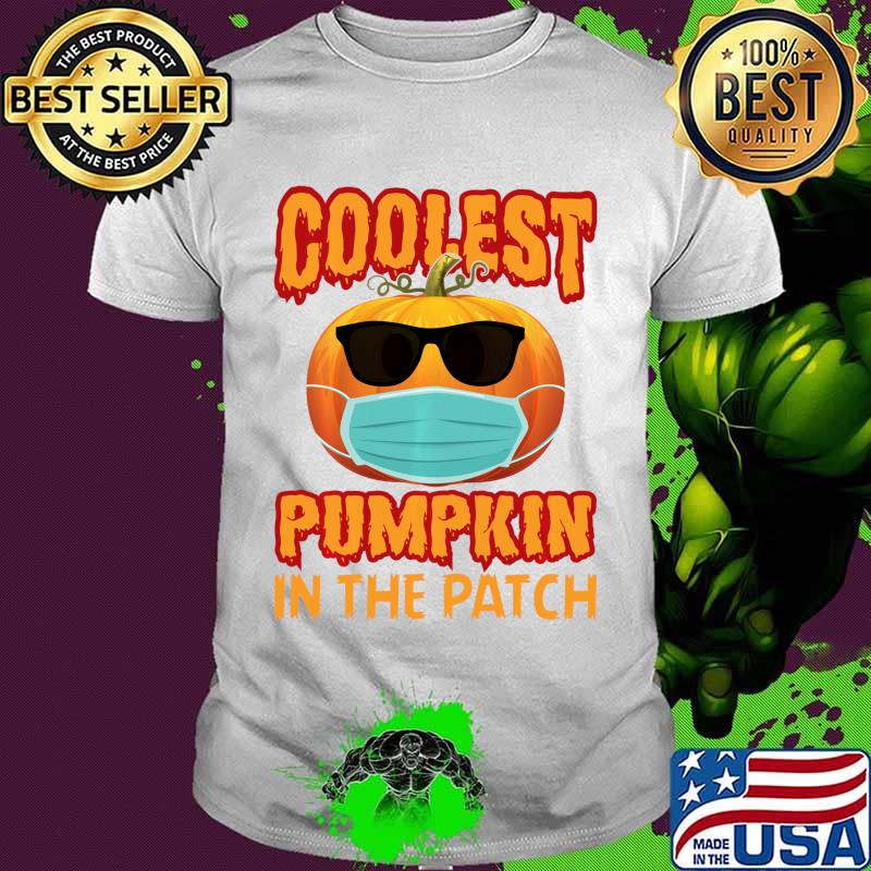 Coolest Pumpkin In The Patch Face Mask Halloween Boys Girls Long Sleeve T-Shirt