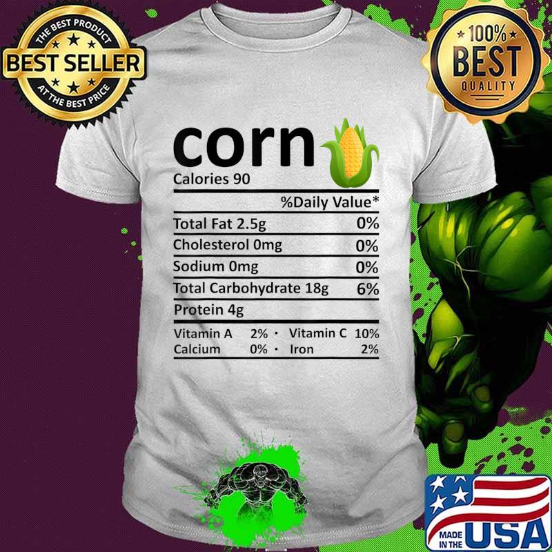 Corn Nutrition Food Facts Thanksgiving Costume Christmas T-Shirt