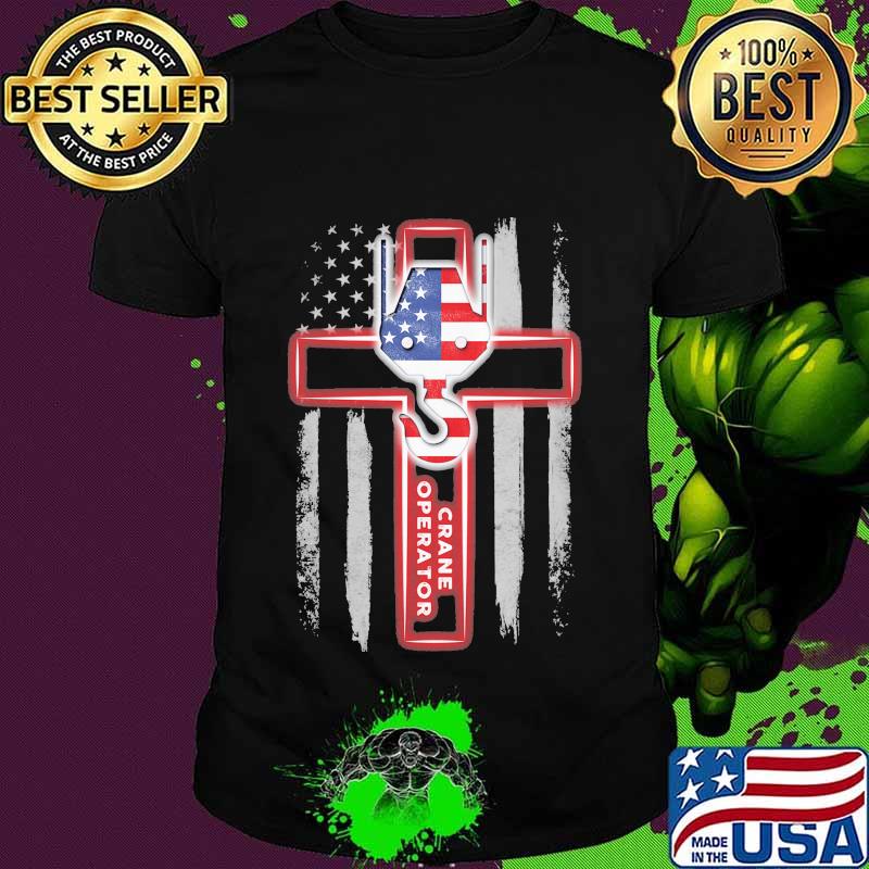 Crane Operator Jesus American Flag Independence Day Shirt