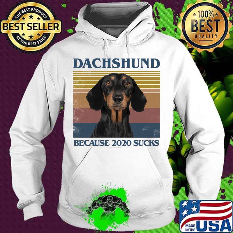 Dachshund because 2020 sucks vintage retro s Hoodie Dachshund because 2020 sucks vintage retro s Hoodie