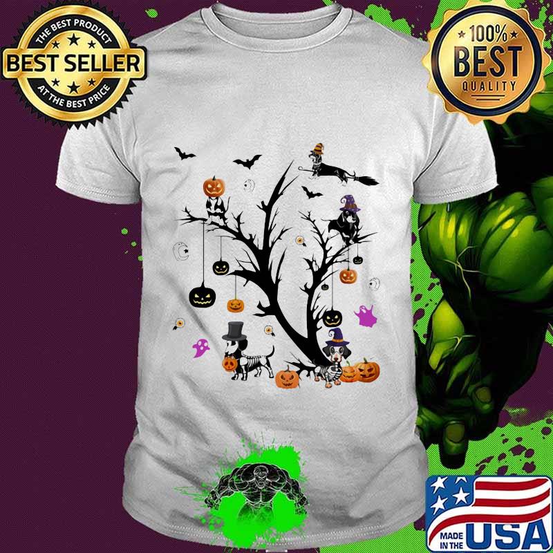 Dachshund Halloween Tree Pumpkin Shirt