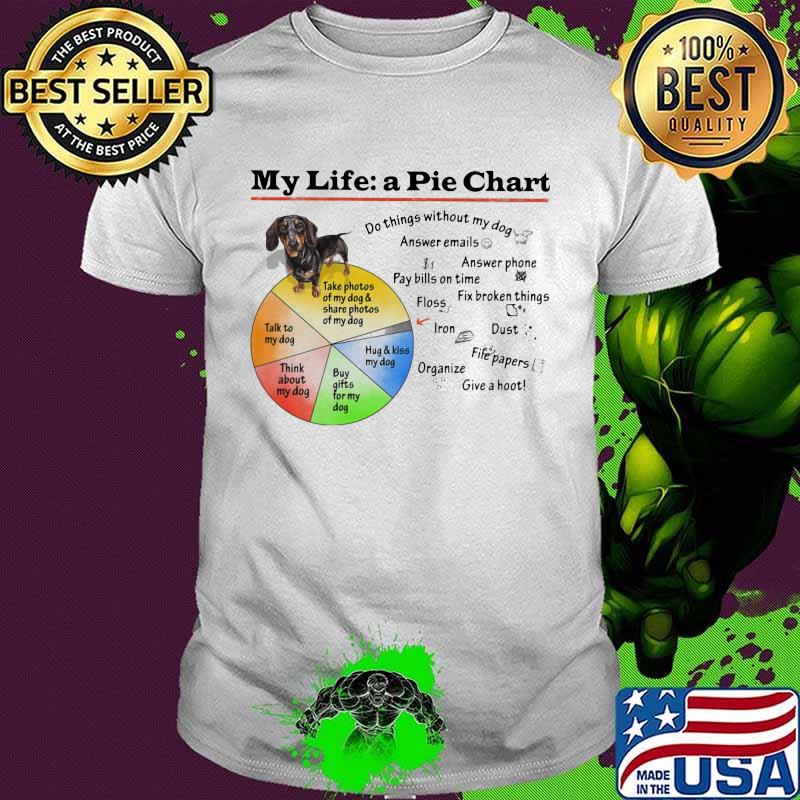 Dachshund my life a pie chart shirt