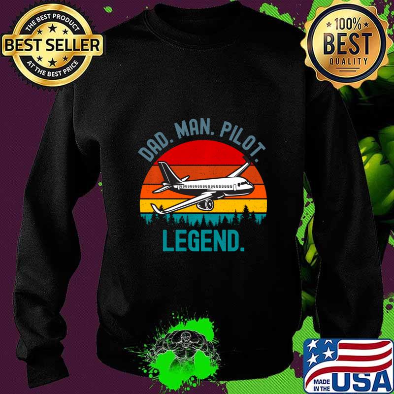 Dad Man Pilot Legend Vintage Sunset Design Pullover s Sweater Dad Man Pilot Legend Vintage Sunset Design Pullover s Sweater