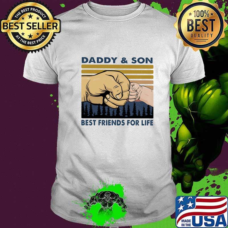 Daddy And Son Best Friends For Life Fist Bump Vintage Retro Shirt