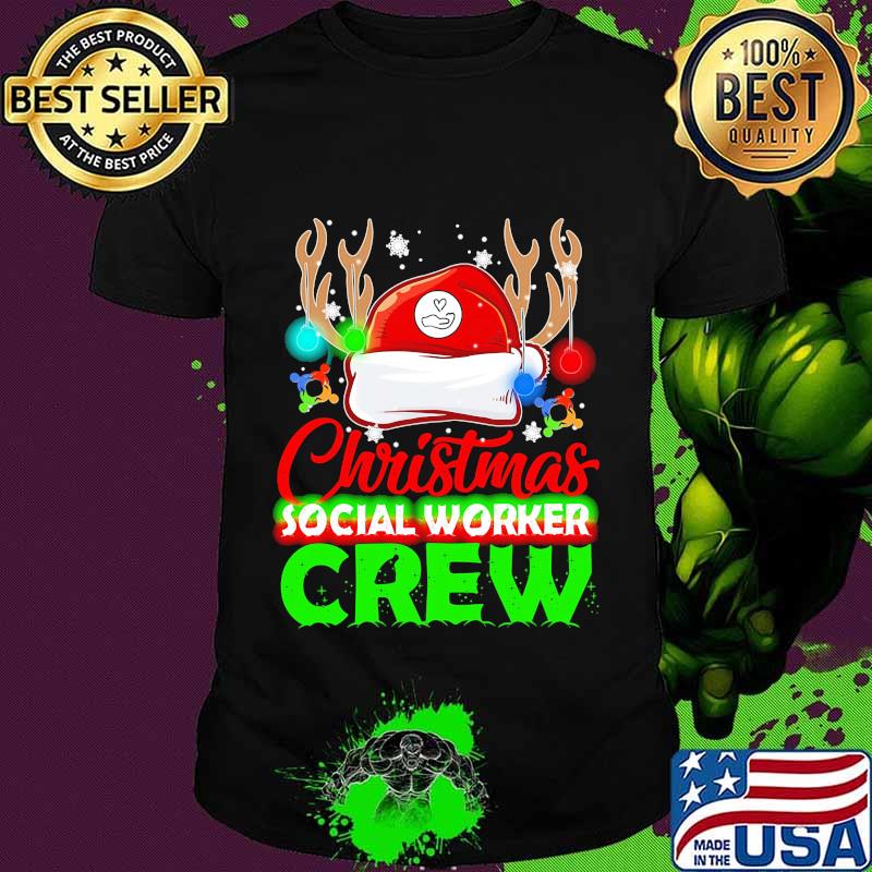 Deer christmas social worker crew shirt