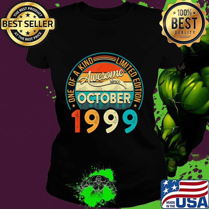 Distressed Vintage Awesome Since October 1999 21 Years Old T-Shirt Ladies tee Distressed Vintage Awesome Since October 1999 21 Years Old T-Shirt Ladies tee