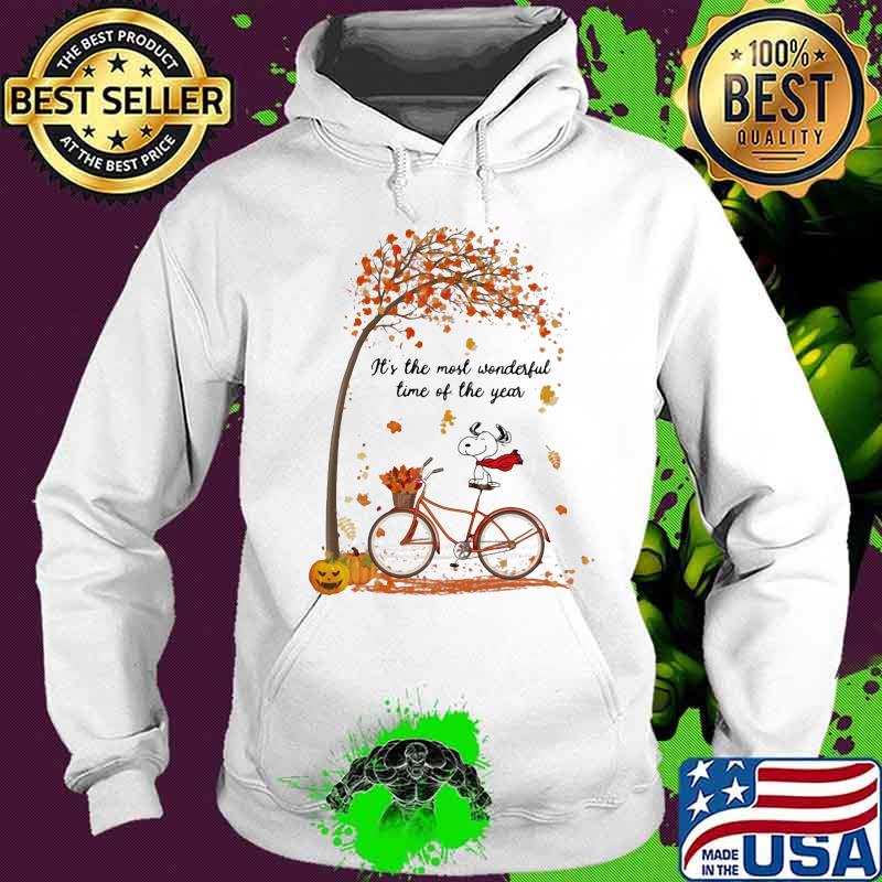 Dog riding bicycle bus it's the most wonderful time of the year leaves tree s Hoodie Dog riding bicycle bus it's the most wonderful time of the year leaves tree s Hoodie