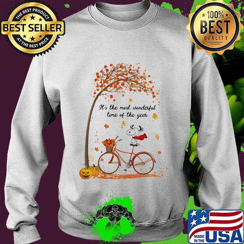 Dog riding bicycle bus it's the most wonderful time of the year leaves tree s Sweater Dog riding bicycle bus it's the most wonderful time of the year leaves tree s Sweater