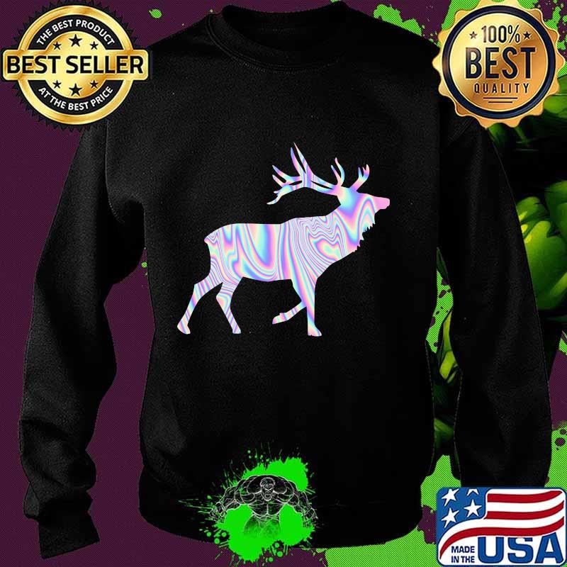 Elkaholic American Bull Elk Hunting Hunters Hologram Shirt Sweater Elkaholic American Bull Elk Hunting Hunters Hologram Shirt Sweater