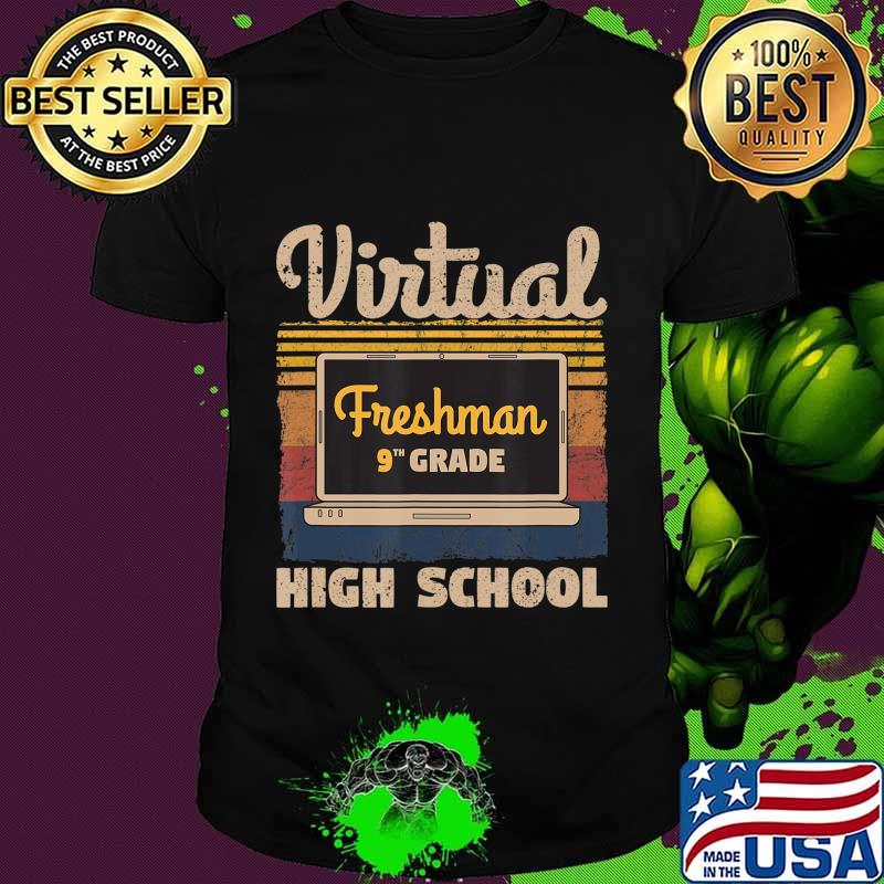 Freshman Ninth 9th Grade Virtual Learning High School Retro T-Shirt
