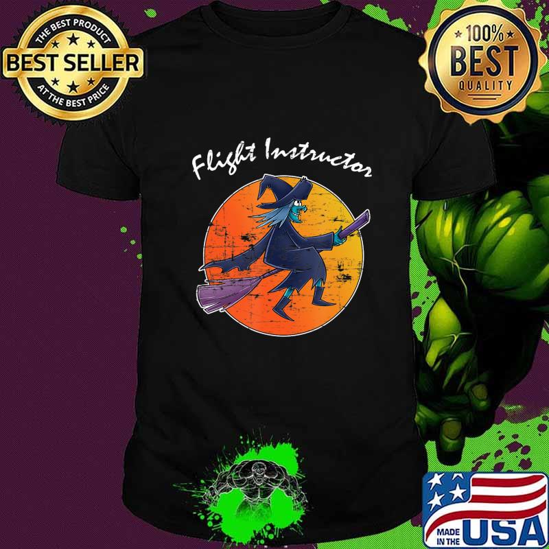Funny Flight Instructor Wizard Broomstick Gift Spooky Witch T-Shirt