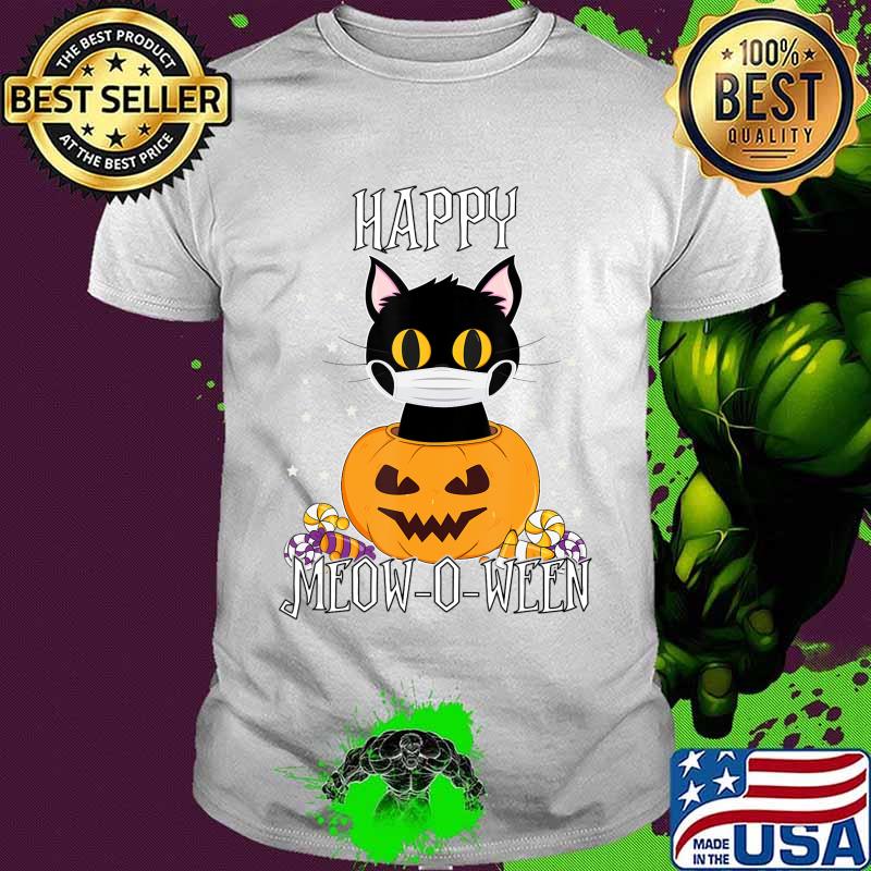 Funny Halloween Cat 2020 Shirt Cat Pumpkin - Meow-O-Ween T-Shirt