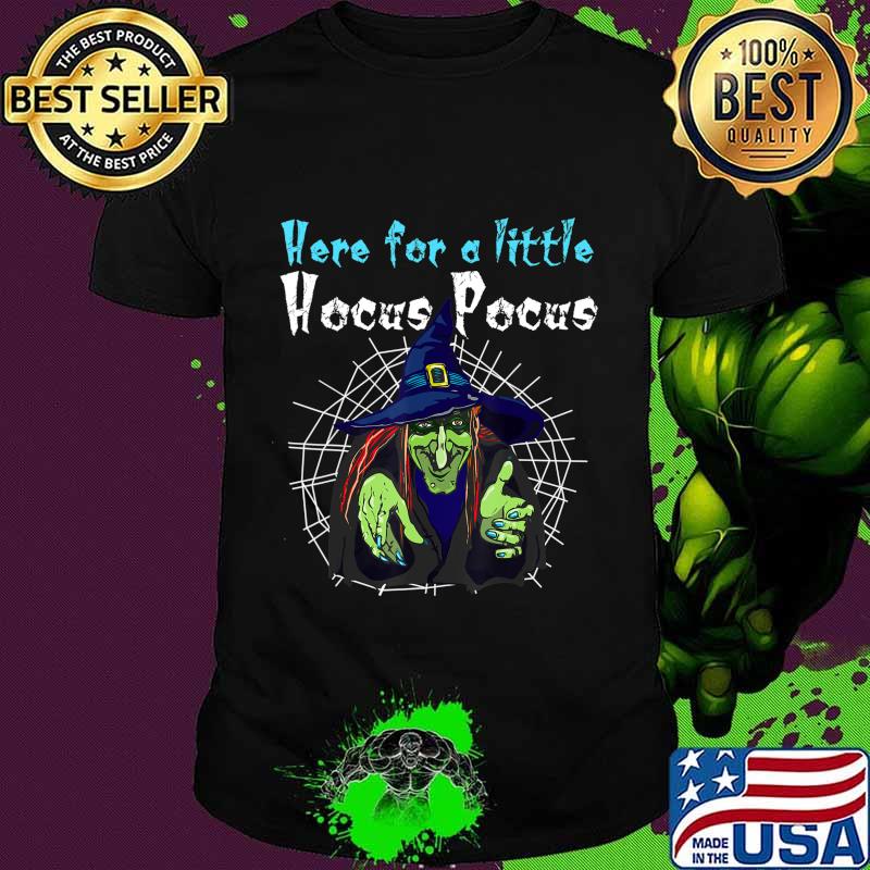 Funny Halloween Tee Here for Little Hocus Pocus Cute Witch T-Shirt
