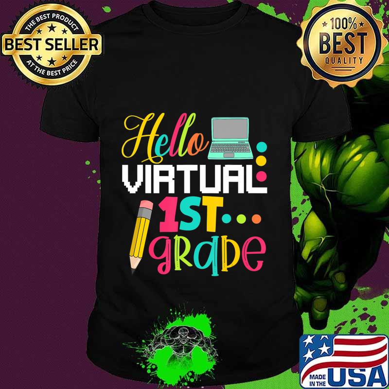 Funny Hello Virtual 1st grade Gift Back to School 2020 T-Shirt