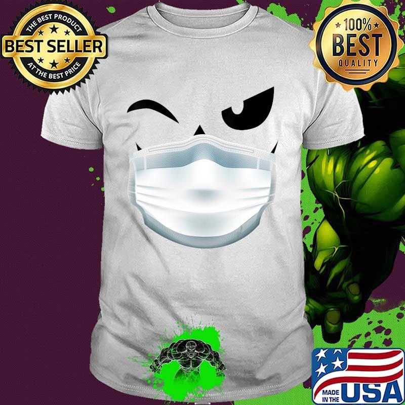 Funny Jack O' Lantern Pumpkin with Mask Halloween Costume T-Shirt