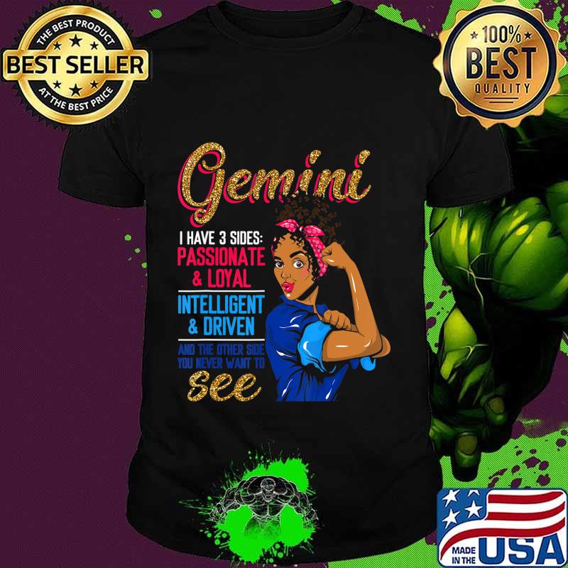 Gemini Black Woman Zodiac Sign T-Shirt