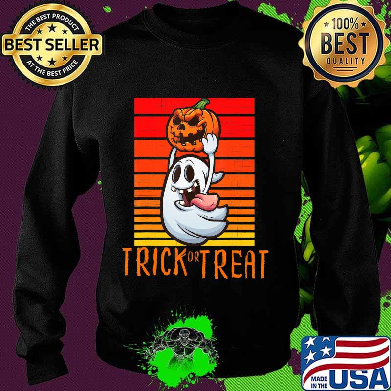 Ghost Holding Jack o Lantern Trick or Treat - Halloween T-Shirt Sweater Ghost Holding Jack o Lantern Trick or Treat - Halloween T-Shirt Sweater