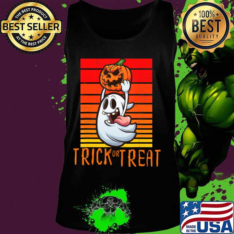 Ghost Holding Jack o Lantern Trick or Treat - Halloween T-Shirt Tank top Ghost Holding Jack o Lantern Trick or Treat - Halloween T-Shirt Tank top