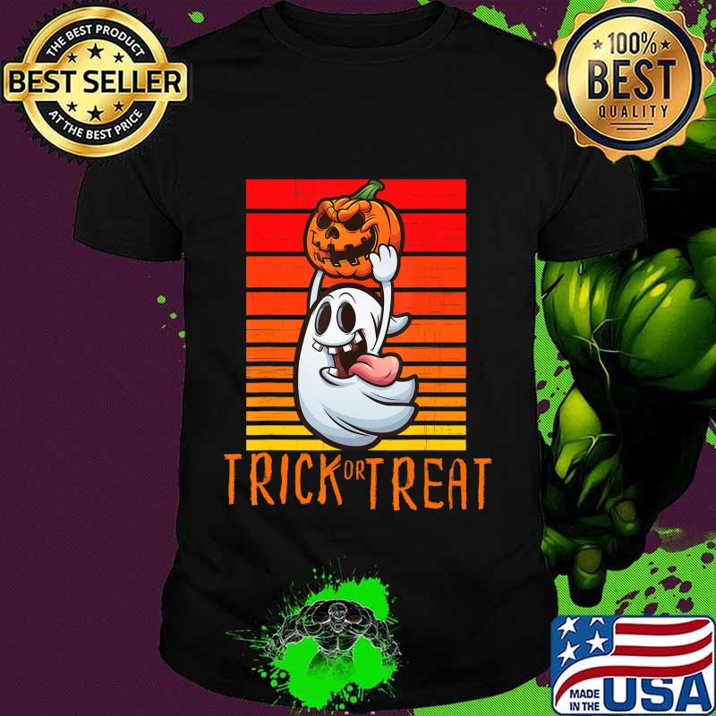 Ghost Holding Jack o Lantern Trick or Treat - Halloween T-Shirt Ghost Holding Jack o Lantern Trick or Treat - Halloween T-Shirt