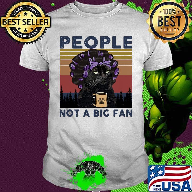 Grandma black Cat people not a big fan vintage retro shirt