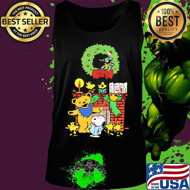 Grateful dead bear snoopy and turtle merry christmas s Tank top Grateful dead bear snoopy and turtle merry christmas s Tank top