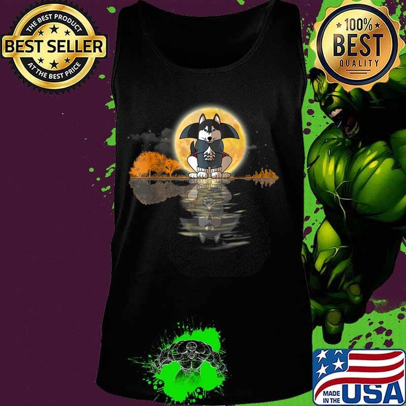 Guitar Lake Halloween Scary Husky with Moon T-Shirt Tank top Guitar Lake Halloween Scary Husky with Moon T-Shirt Tank top