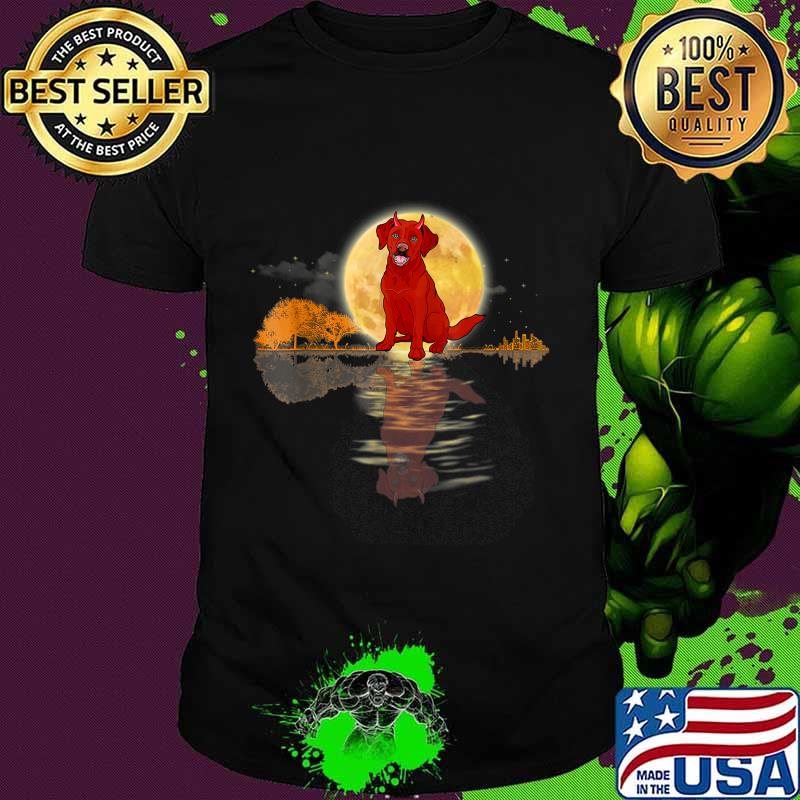 Guitar Lake Halloween Scary Labrador with Moon T-Shirt
