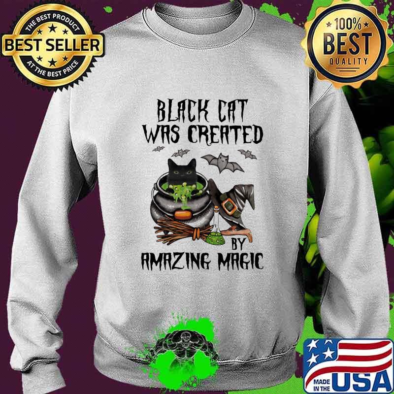 Halloween black cat was created by amazing magic s Sweater Halloween black cat was created by amazing magic s Sweater