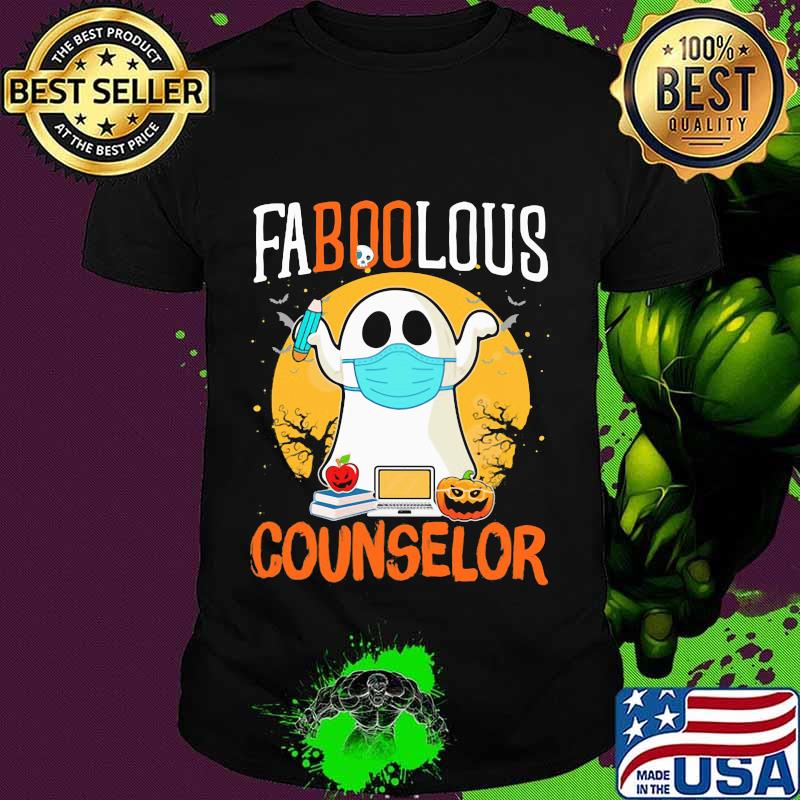 Halloween ghost mask faboolous counselor shirt