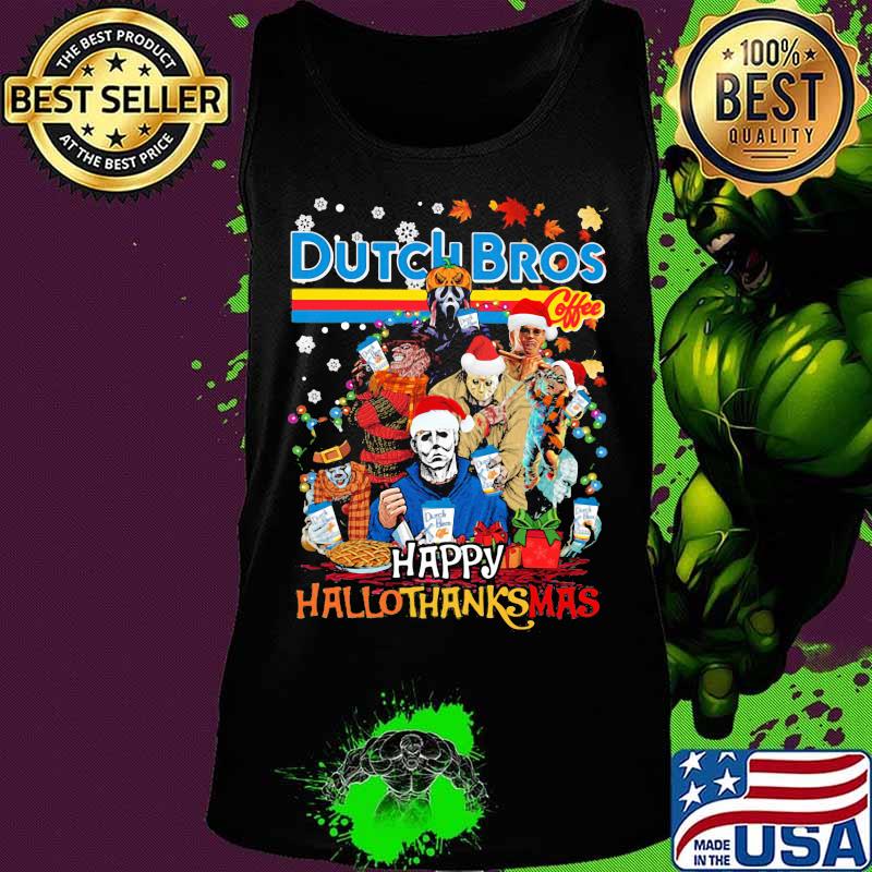 Halloween horror characters dutch bros happy hallothanksmas halloween thanksgiving christmas s Tank top Halloween horror characters dutch bros happy hallothanksmas halloween thanksgiving christmas s Tank top