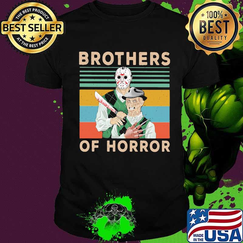 Halloween jason voorhees freddy krueger brothers of horror vintage retro shirt