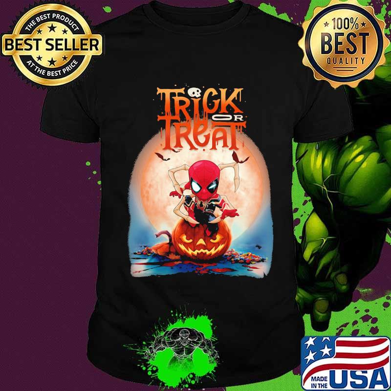 Halloween spiderman trick or treat pumpkins shirt