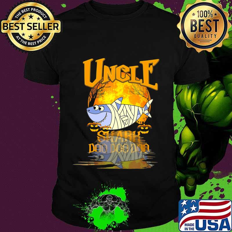 Halloween Uncle Shark Doo Doo Halloween Guitar Shadow T-Shirt