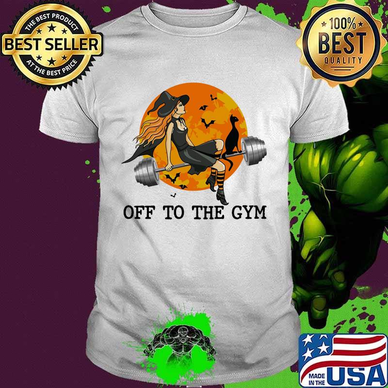 Halloween witch off to the gym sunset shirt