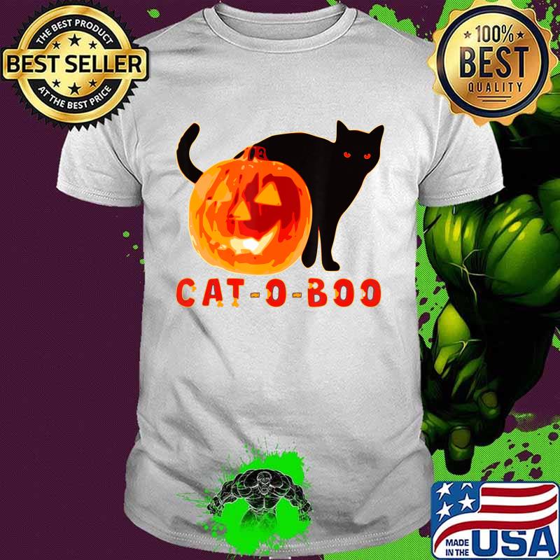 Happy Halloween! Cat-o-boo pumpkin black cat scary design T-Shirt