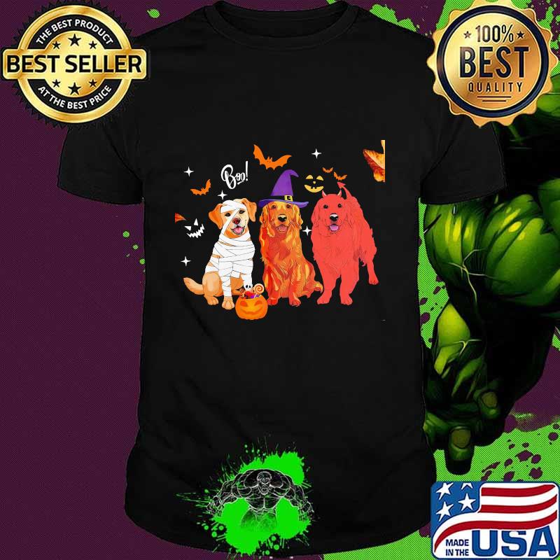 Happy halloween golden retriever witch boo shirt