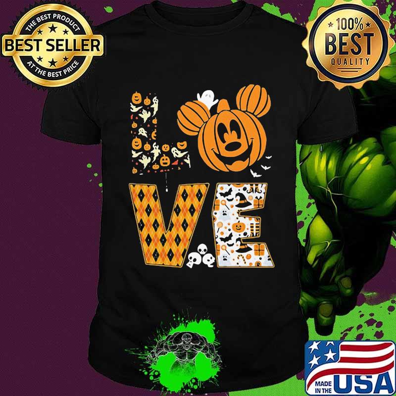 Happy halloween love mickey mouse pumpkin shirt