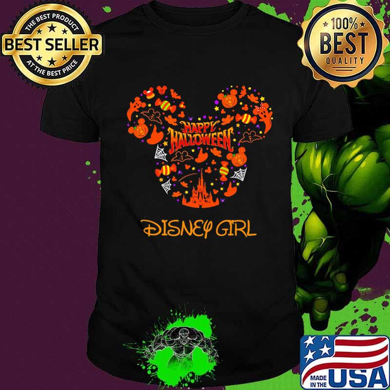 Happy halloween mickey mouse disney girl shirt
