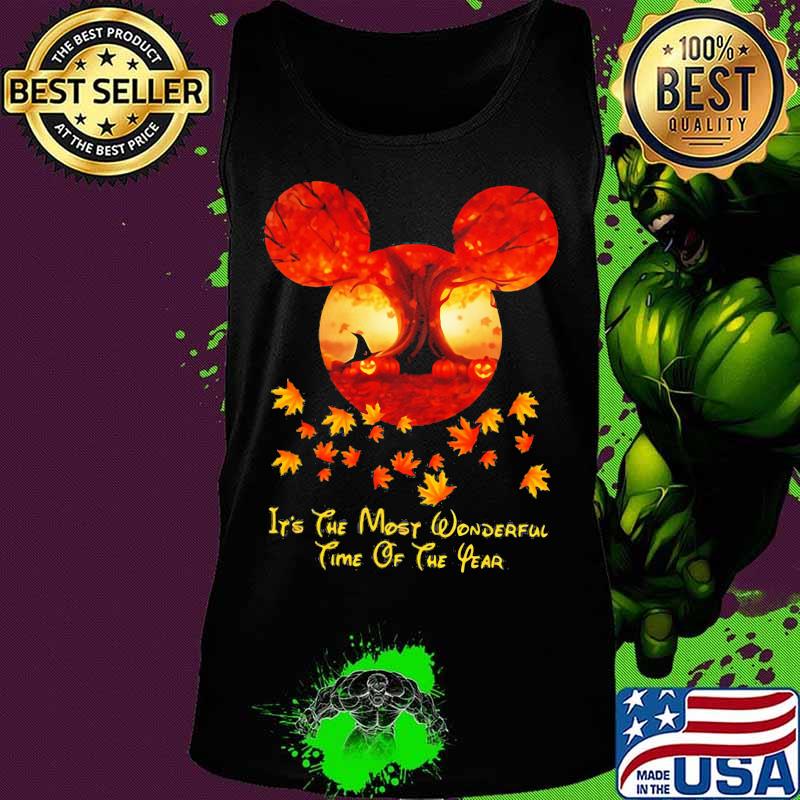 Happy halloween mickey mouse it's the most wonderful time of the year leaves tree s Tank top Happy halloween mickey mouse it's the most wonderful time of the year leaves tree s Tank top
