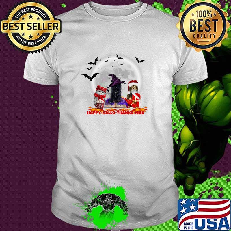 Happy Thanksgiving Cat Happy Hallothanksmas Cute Cats T-Shirt Happy Thanksgiving Cat Happy Hallothanksmas Cute Cats T-Shirt