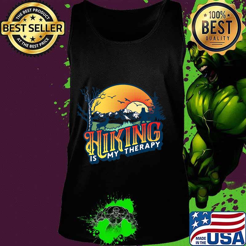 Hiking Is My Therapy - Vintage 80s Outdoor Nature Graphic Premium T-Shirt Tank top Hiking Is My Therapy - Vintage 80s Outdoor Nature Graphic Premium T-Shirt Tank top