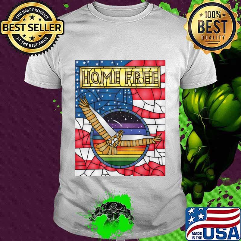 Home Free Stained Glass Comfort Eagle American Flag Independence Day Shirt