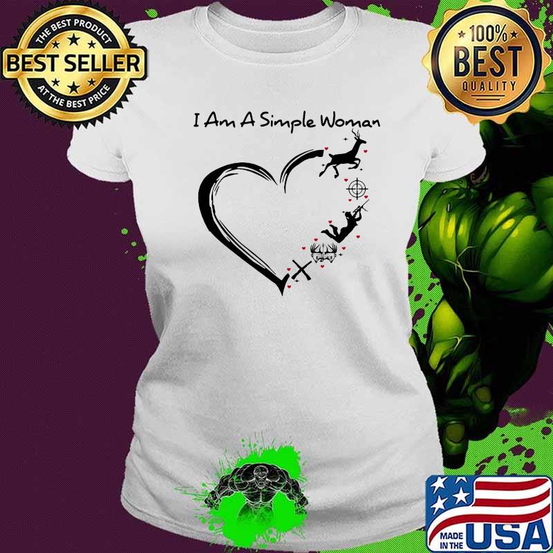I am a simple woman heart reindeer christmas s Ladies tee I am a simple woman heart reindeer christmas s Ladies tee