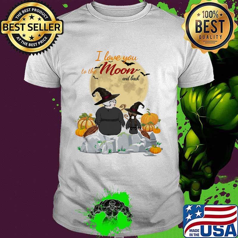 I love you to be the moon and black witches halloween shirt