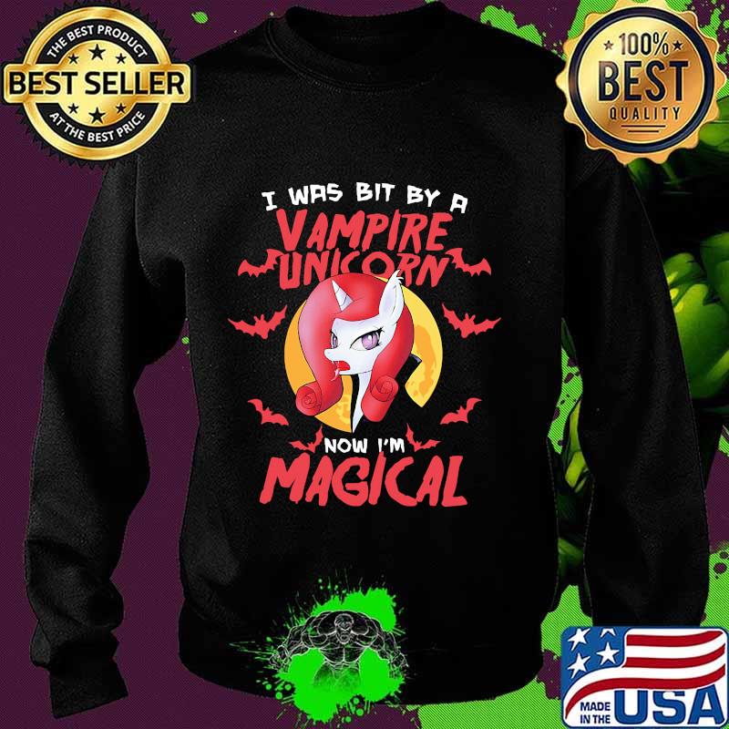 I Was Bit By A Vampire Unicorn Now I'm Magical Moon Halloween Shirt Sweater I Was Bit By A Vampire Unicorn Now I'm Magical Moon Halloween Shirt Sweater
