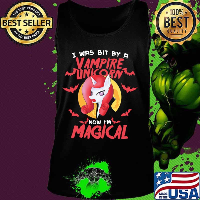 I Was Bit By A Vampire Unicorn Now I'm Magical Moon Halloween Shirt Tank top I Was Bit By A Vampire Unicorn Now I'm Magical Moon Halloween Shirt Tank top