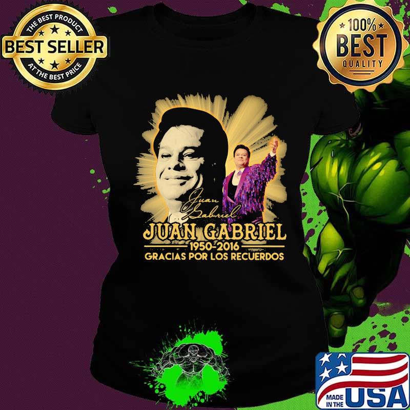 Juan gabriel 1950 2016 gracias por los recuerdos signature s Ladies tee Juan gabriel 1950 2016 gracias por los recuerdos signature s Ladies tee